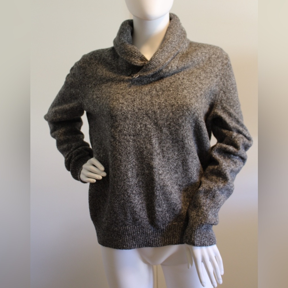 Banana Republic Gray Shawl Collar Pullover Long Sleeve Men’s Sweater Size Small - Picture 4 of 11